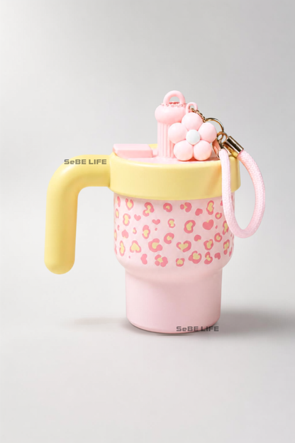 SeBE LIFE 600 mL Leopard-Print Water Bottle – Pink