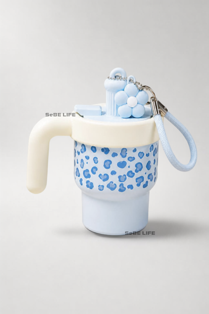 SeBE LIFE 600 mL Leopard-Print Water Bottle – Sky Blue
