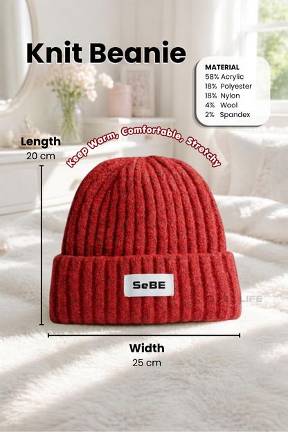 SeBE LIFE Knit Beanie- Red