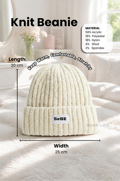 SeBE LIFE Knit Beanie - White