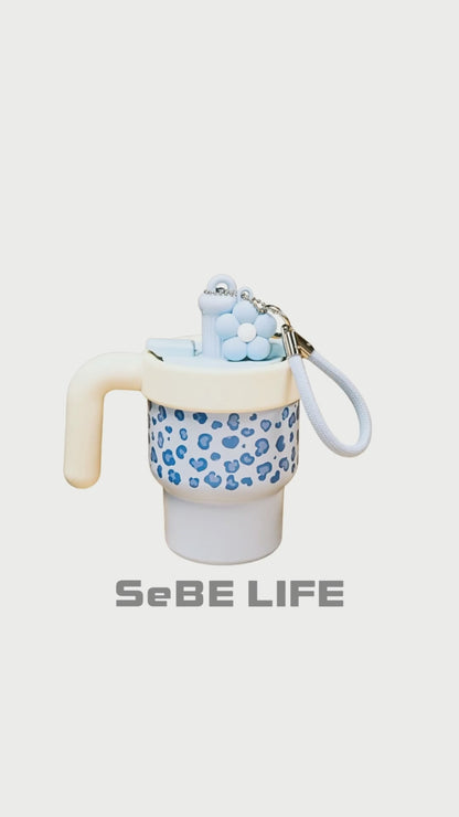 SeBE LIFE 600 mL Leopard-Print Water Bottle – Sky Blue