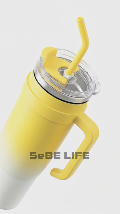SeBE LIFE 40 US fl oz STAINLESS STEEL TUMBLER- Gradient Yellow