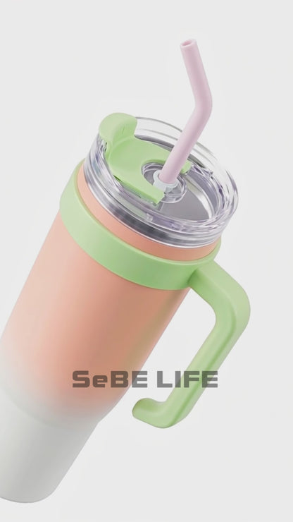 SeBE LIFE 40 US fl oz STAINLESS STEEL TUMBLER - Gradient Pink