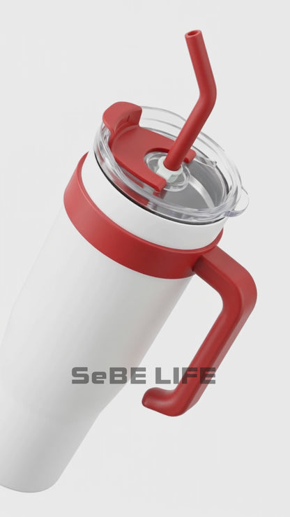 SeBE LIFE 40 US fl oz STAINLESS STEEL TUMBLER - White
