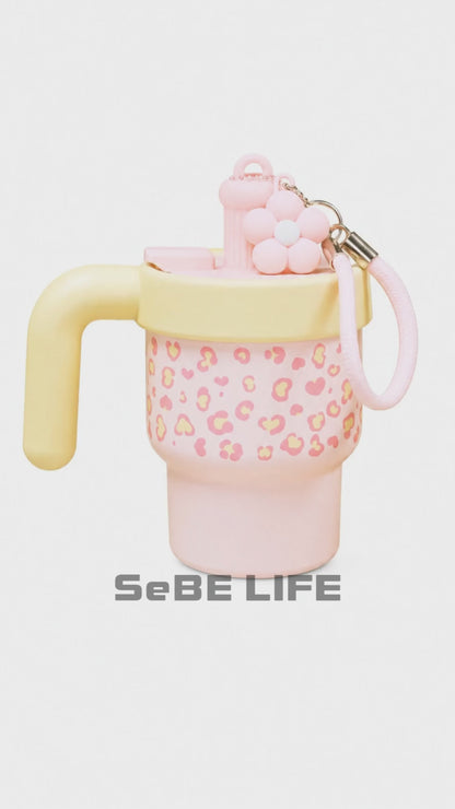 SeBE LIFE 600 mL Leopard-Print Water Bottle – Pink