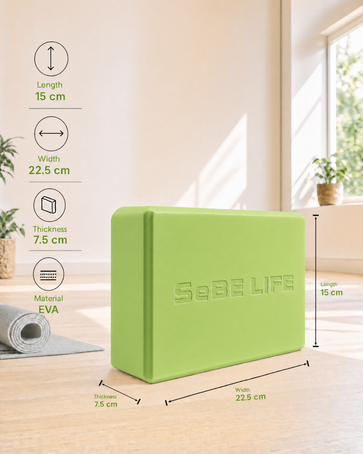 SeBE LIFE EVA Yoga Block - 5 colours